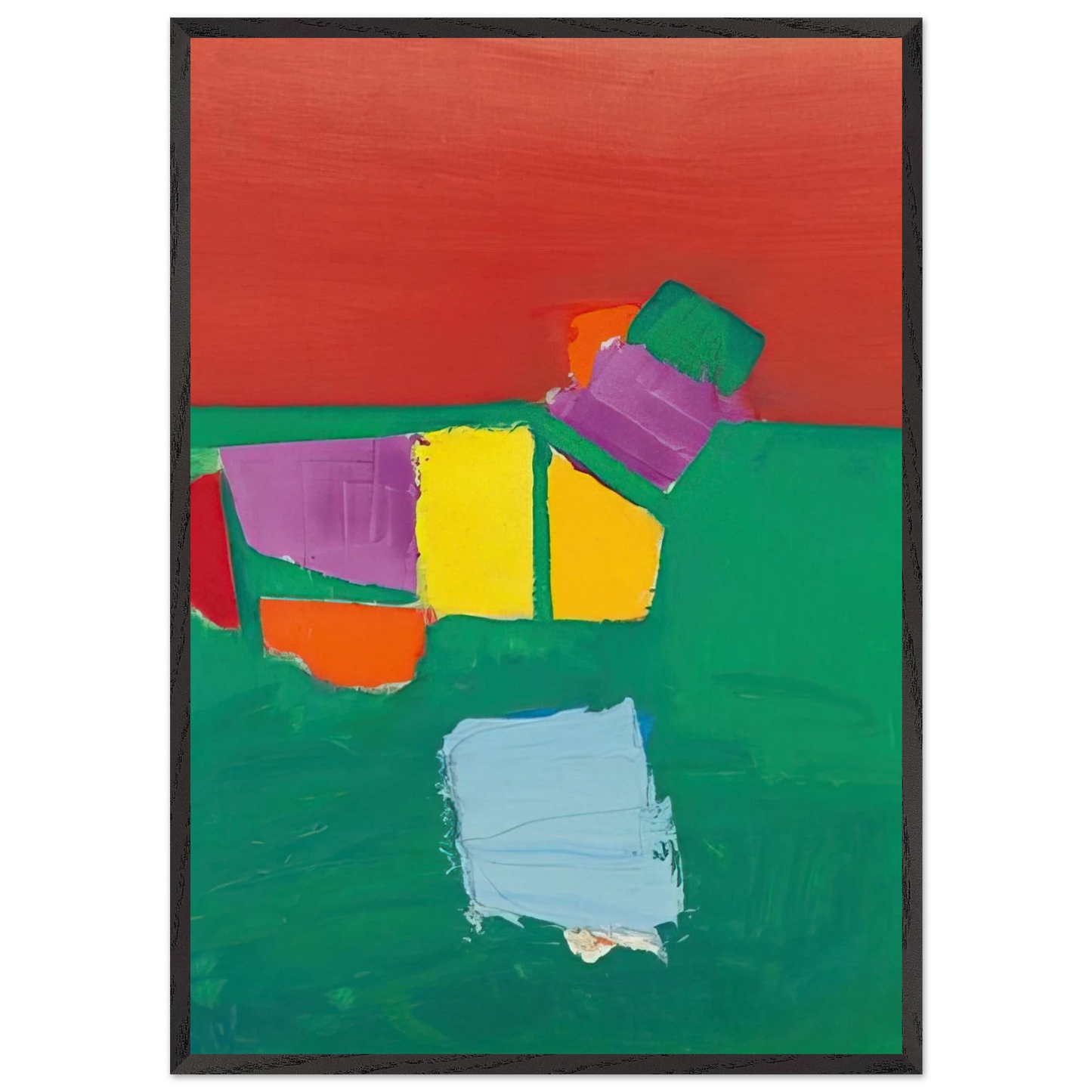 Les Martigues Composition - 1954 - Nicolas de Stael Framed Art Print – Black Wooden Frame - Default Title - -Framed Art Print