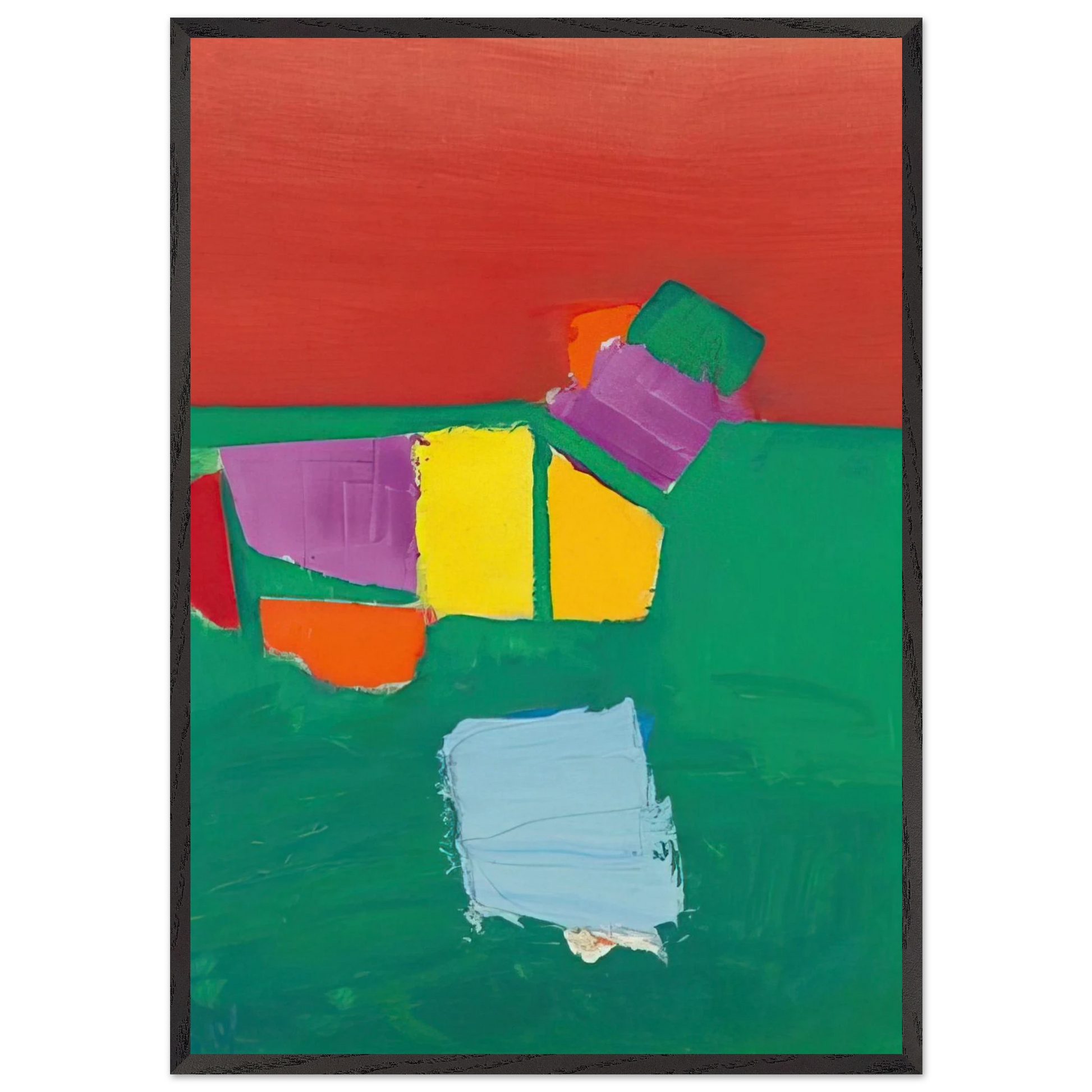 Les Martigues Composition - 1954 - Nicolas de Stael Framed Art Print – Black Wooden Frame - Default Title - -Framed Art Print