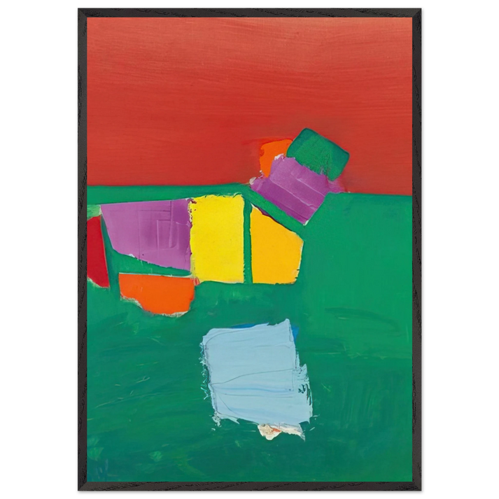 Les Martigues Composition - 1954 - Nicolas de Stael 70x100 cm / 28x40 inches Framed Art Print – Black Wooden Frame