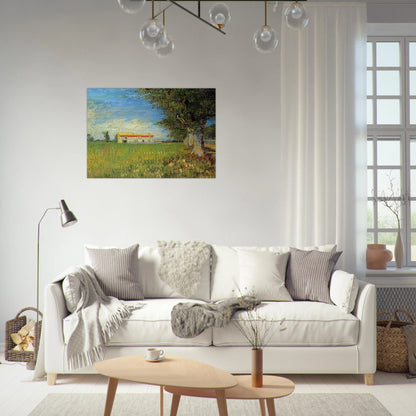 Farmhouse in a Wheat Field - Vincent van Gogh Brushed Aluminum Print - 70x100 cm / 28x40 inches | Vincent van Gogh Aluminum Print | Vincent van Gogh Prints