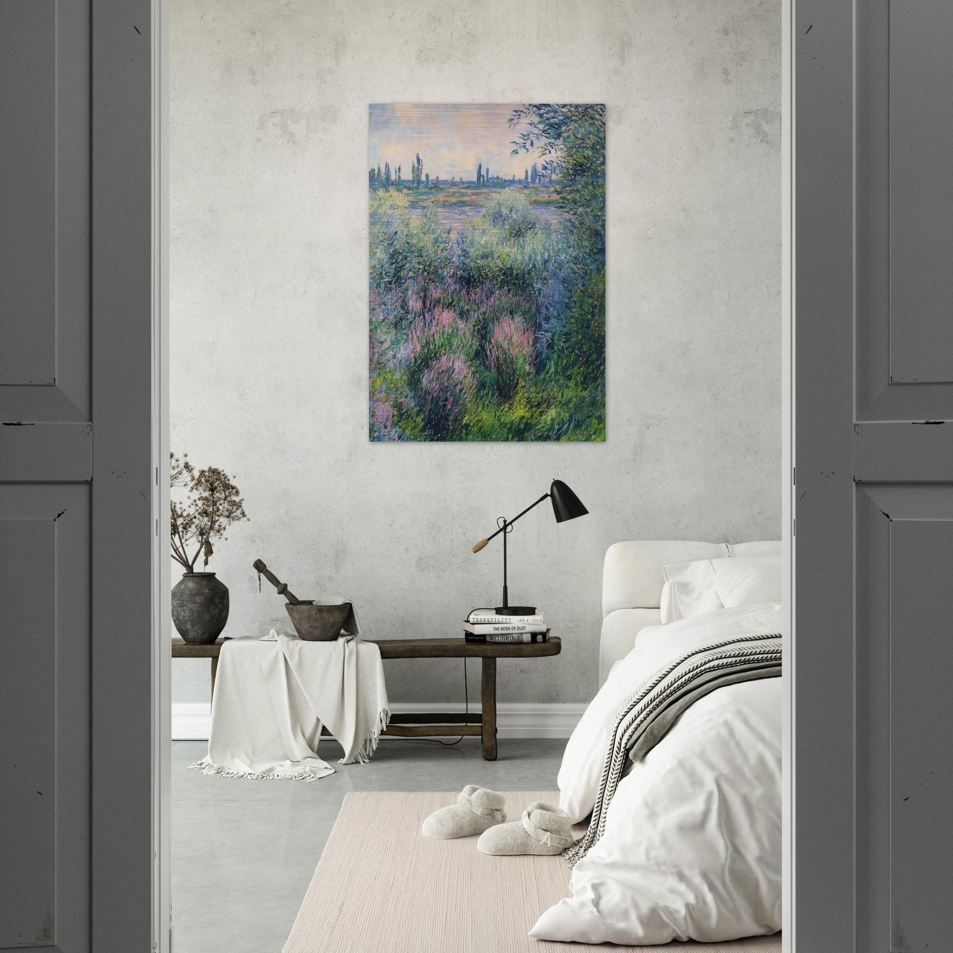 Spot on the Banks of the Seine - claude monet Brushed Aluminum Print - 70x100 cm / 28x40 inches | claude monet Aluminum Print | claude monet Prints