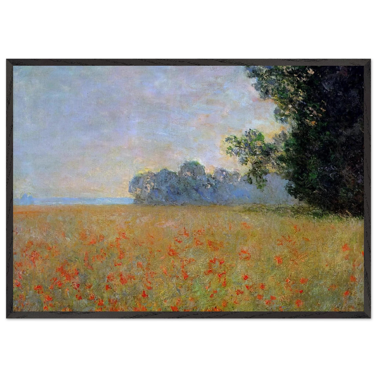 Oat and Poppy Field - claude monet Framed Art Print – Black Wooden Frame - Default Title - -Framed Art Print