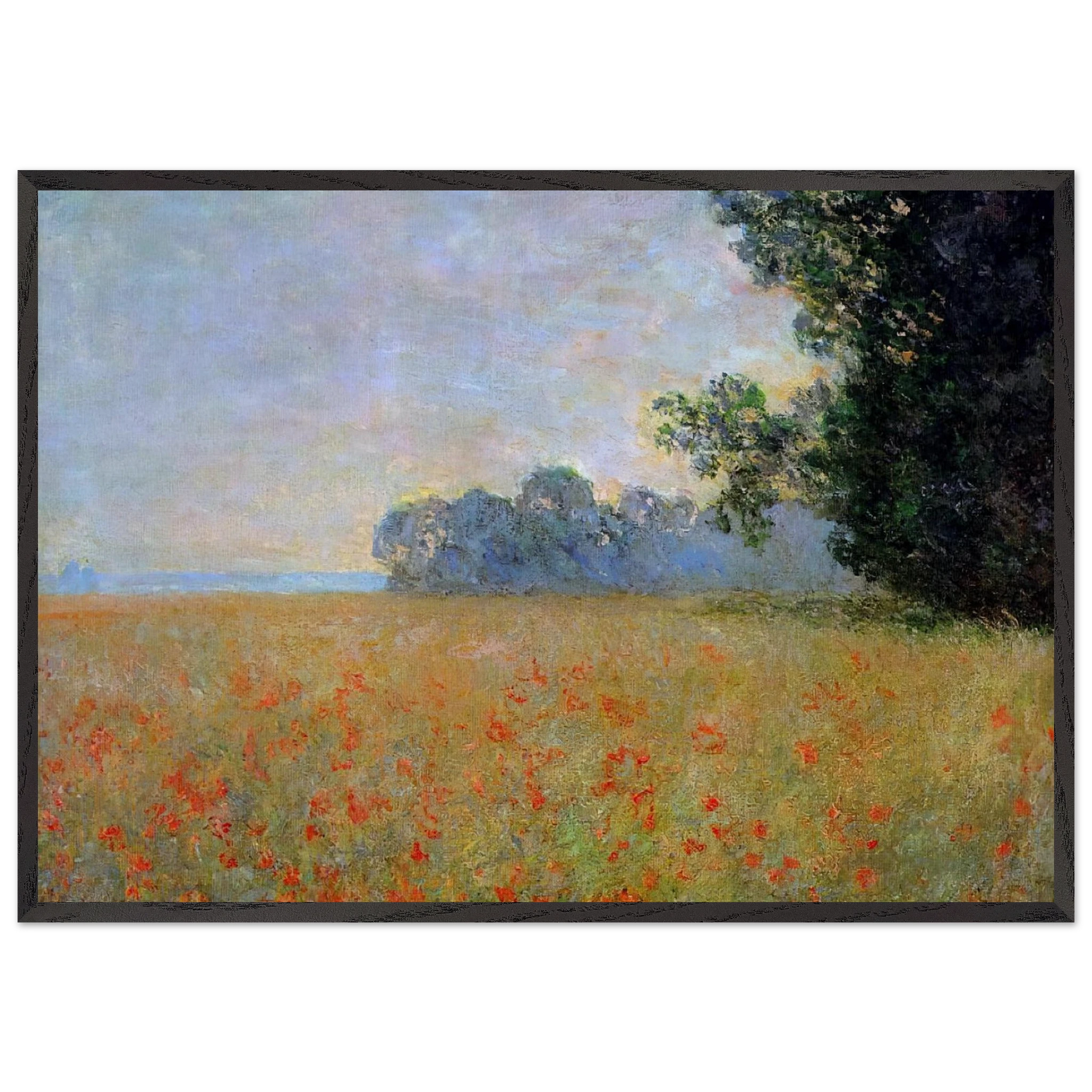 Oat and Poppy Field - claude monet Framed Art Print – Black Wooden Frame - Default Title - -Framed Art Print