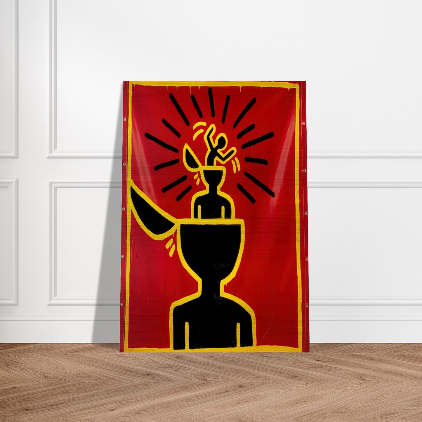 UNTITLED 1982 - Keith Haring Brushed Aluminum Print - 70x100 cm / 28x40 inches | Keith Haring Aluminum Print | Keith Haring Prints