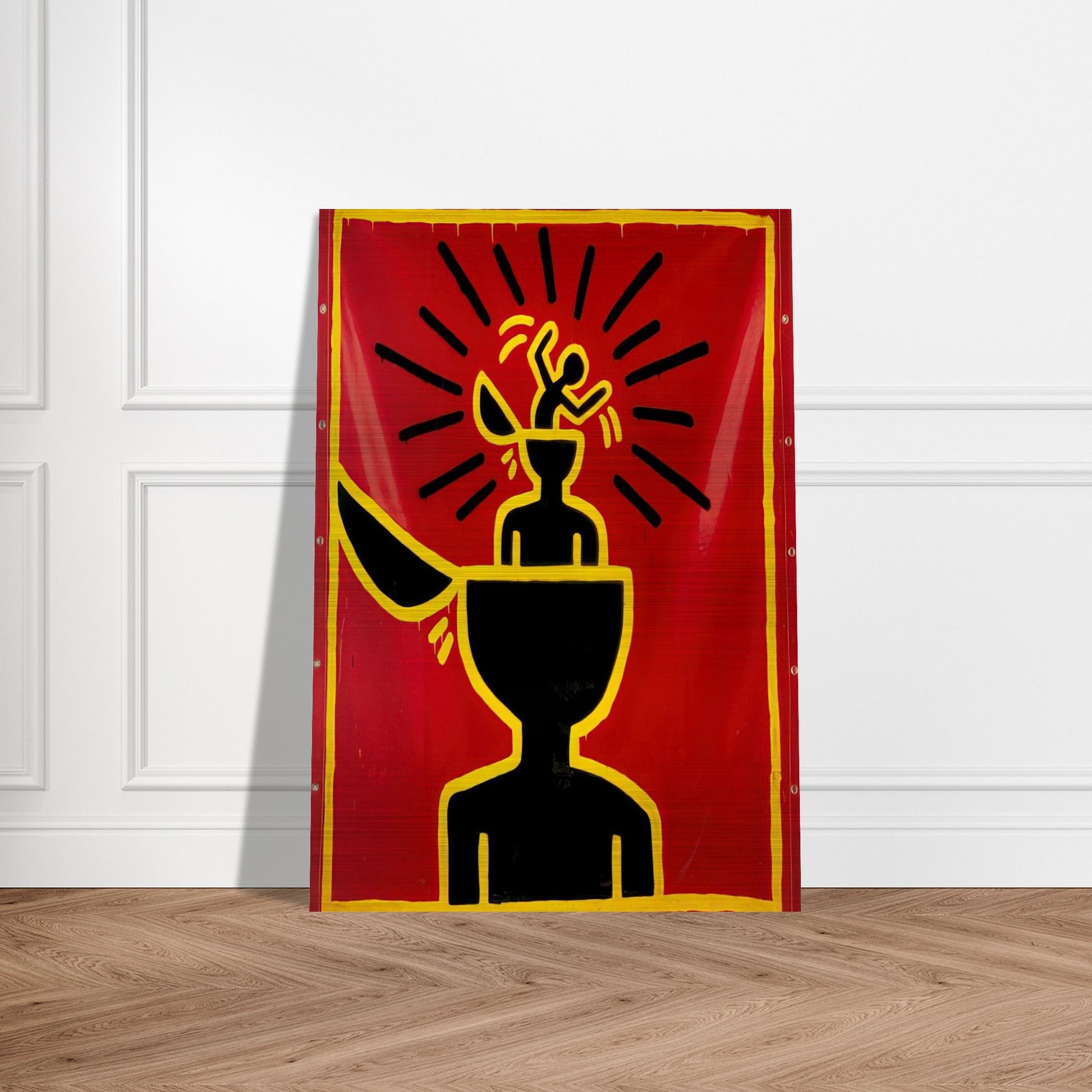 UNTITLED 1982 - Keith Haring Brushed Aluminum Print - 70x100 cm / 28x40 inches | Keith Haring Aluminum Print | Keith Haring Prints