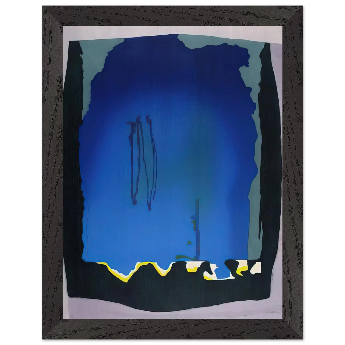 Helen Frankenthaler - Freefall - 1992 Wall art - 20x25 cm / 8x10 inches - Premium Wooden Framed Poster With Fine Art Paper - White frame