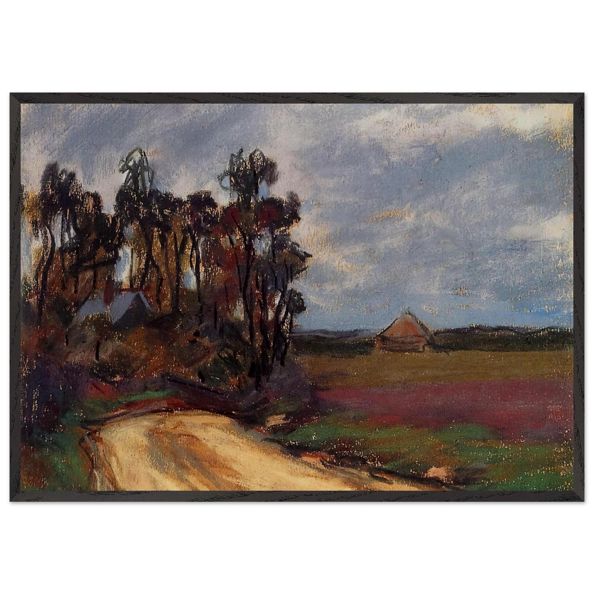 The Road and the House - claude monet Framed Art Print – Black Wooden Frame - Default Title - -Framed Art Print