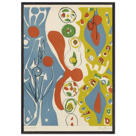 Spiele des Menschen - 1965 - Ernst Wilhelm Nay Framed Art Print – Black Wooden Frame - Default Title - -Framed Art Print