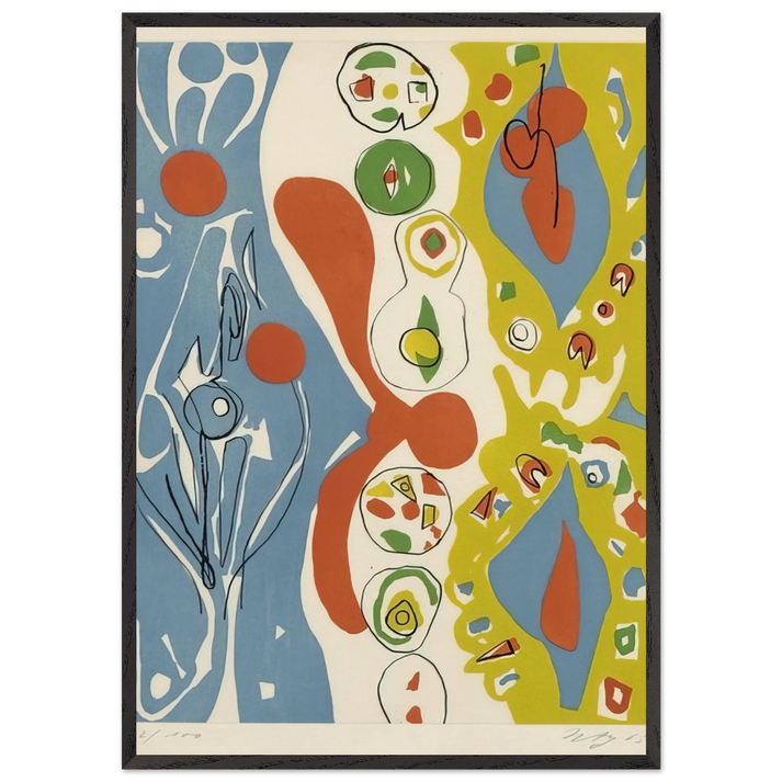 Spiele des Menschen - 1965 - Ernst Wilhelm Nay 70x100 cm / 28x40 inches Framed Art Print – Black Wooden Frame