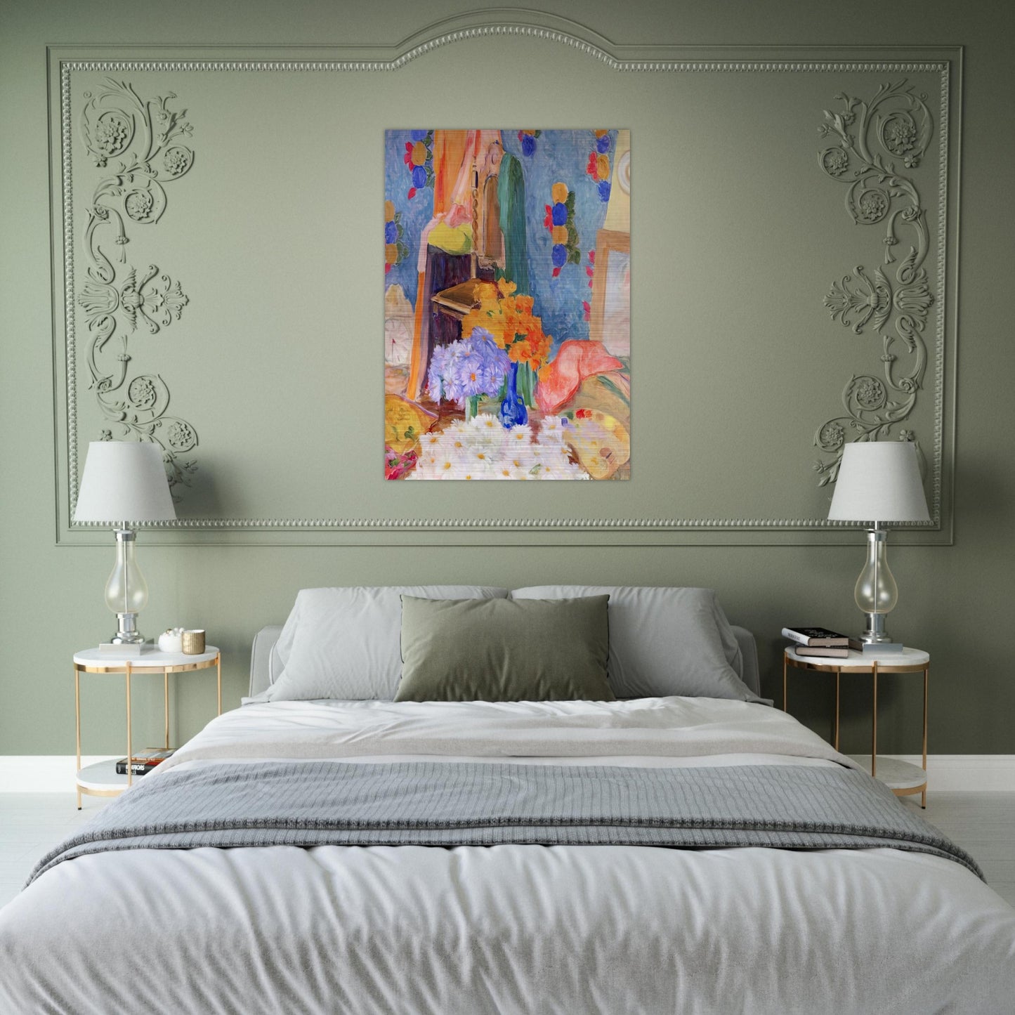 Mario De Andrade's Daisies - Tarsila do Amaral Brushed Aluminum Print - 70x100 cm / 28x40 inches | Tarsila do Amaral Aluminum Print | Tarsila do Amaral Prints