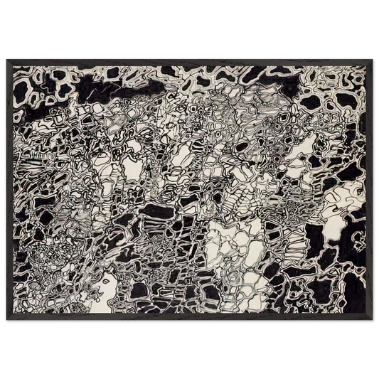 BRIGHT METEOR - Jean Dubuffet Framed Art Print – Black Wooden Frame - Default Title - -Framed Art Print