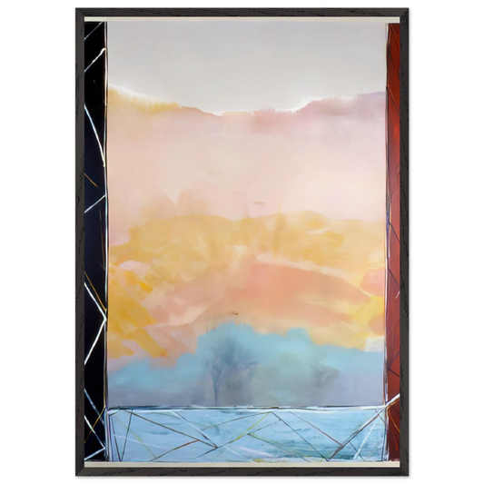 Where The Creek Hits The Rise - 1988 - Ronnie Landfield Framed Art Print – Black Wooden Frame - Default Title - -Framed Art Print