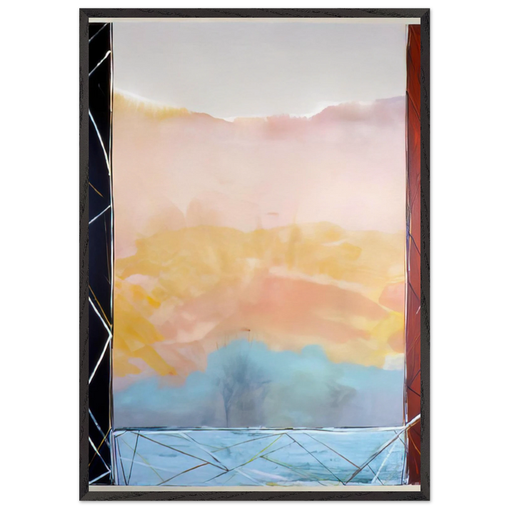 Where The Creek Hits The Rise - 1988 - Ronnie Landfield 70x100 cm / 28x40 inches Framed Art Print – Black Wooden Frame