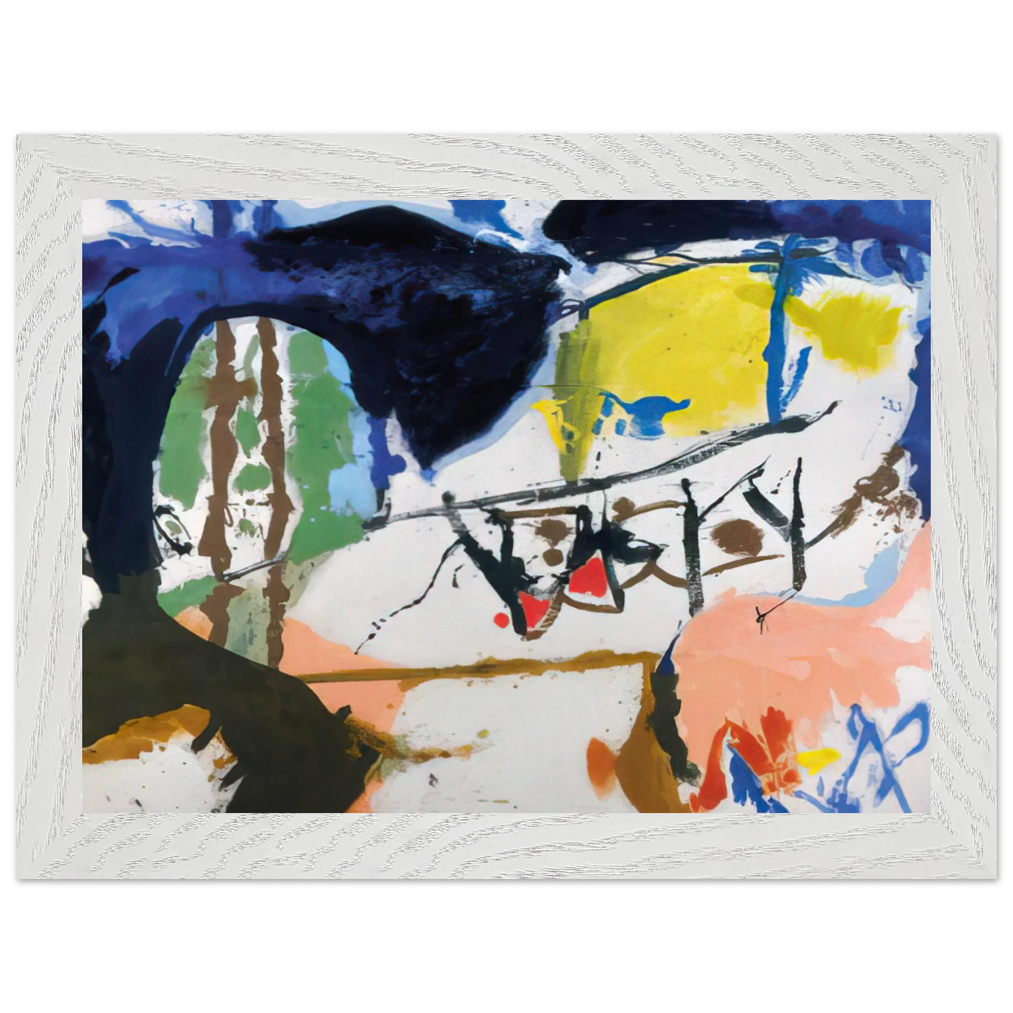 Helen Frankenthaler - Acres - 1959 Wall art - 70x100 cm / 28x40 inches - Premium Wooden Framed Poster With Fine Art Paper - Wood frame