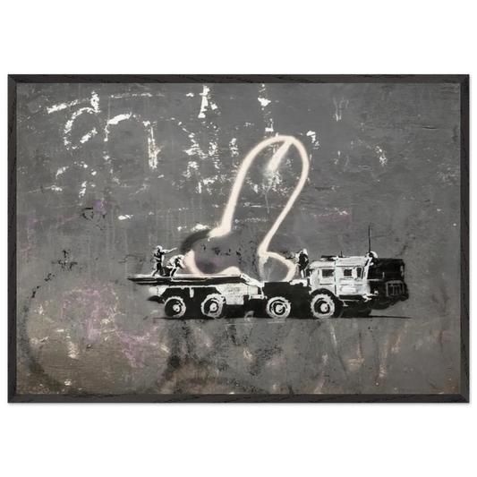 KYIV VELYKA ZHYTOMYRSKA 13 2022 - Banksy Framed Art Print – Black Wooden Frame - Default Title - -Framed Art Print