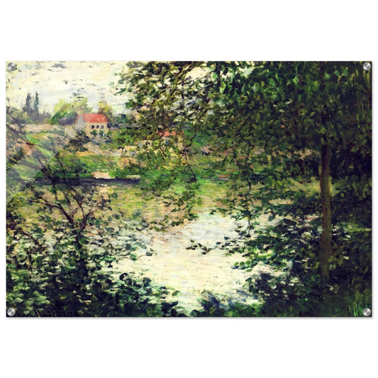 Ile de La Grande Jatte Through the Trees - claude monet Acrylic Print - 70x100 cm / 28x40″ inches | claude monet Wall Art | claude monet Prints