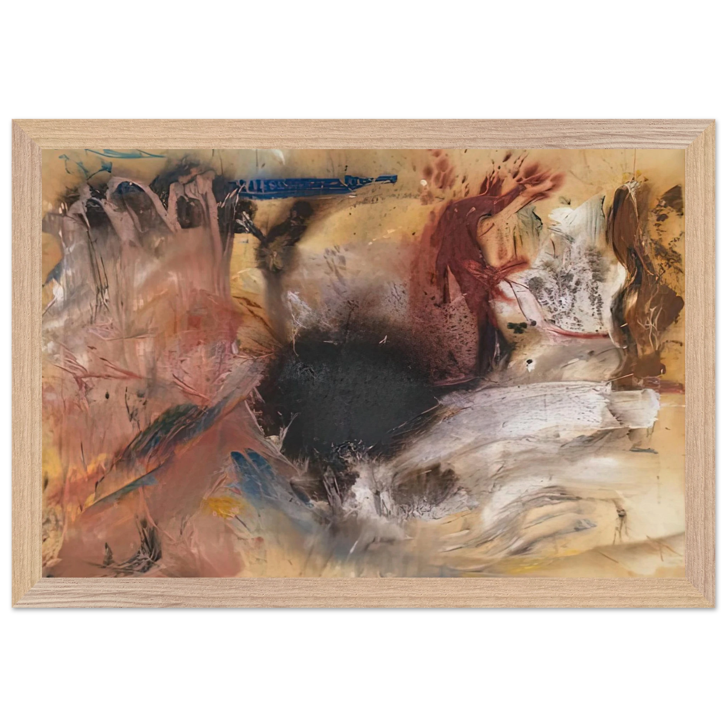Helen Frankenthaler - Sun Spot, 1954- Wall Art - 60x80 cm / 24x32 inches - Premium Wooden Framed Poster With Fine Art Paper - White frame