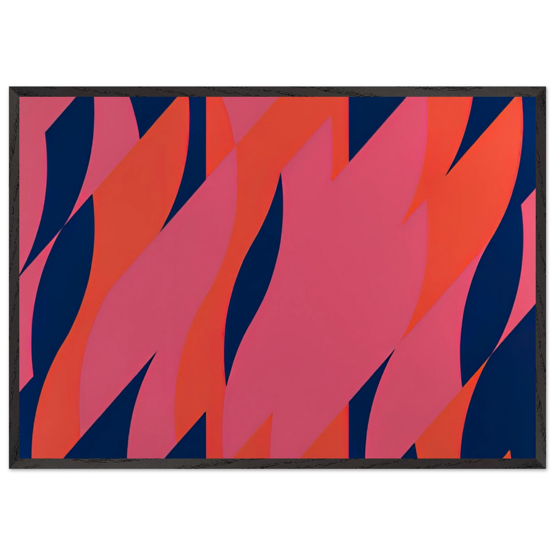 RED WITH RED 1 2007 - Bridget Riley Framed Art Print – Black Wooden Frame - Default Title - -Framed Art Print