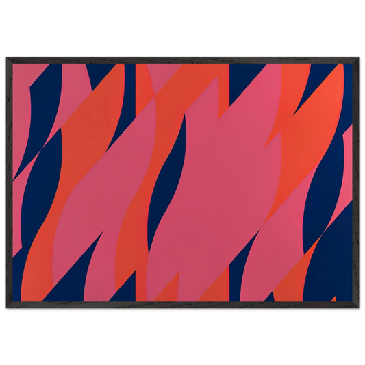 RED WITH RED 1 2007 - Bridget Riley Framed Art Print – Black Wooden Frame - Default Title - -Framed Art Print