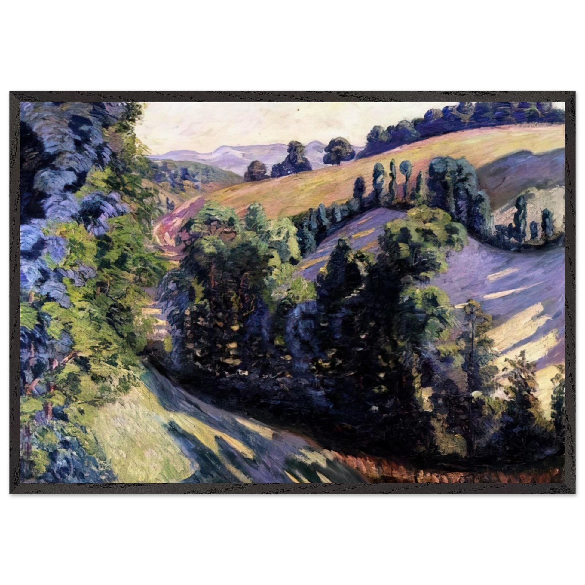 Landscape at Pontgibaud - Armand Guillaumin Framed Art Print – Black Wooden Frame - Default Title - -Framed Art Print