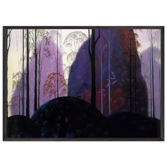 Mauve Redand Purple - Eyvind Earle 70x100 cm / 28x40 inches Framed Art Print – Black Wooden Frame