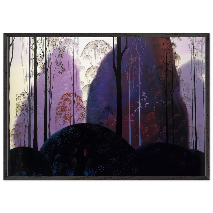 Mauve Redand Purple - Eyvind Earle 70x100 cm / 28x40 inches Framed Art Print – Black Wooden Frame