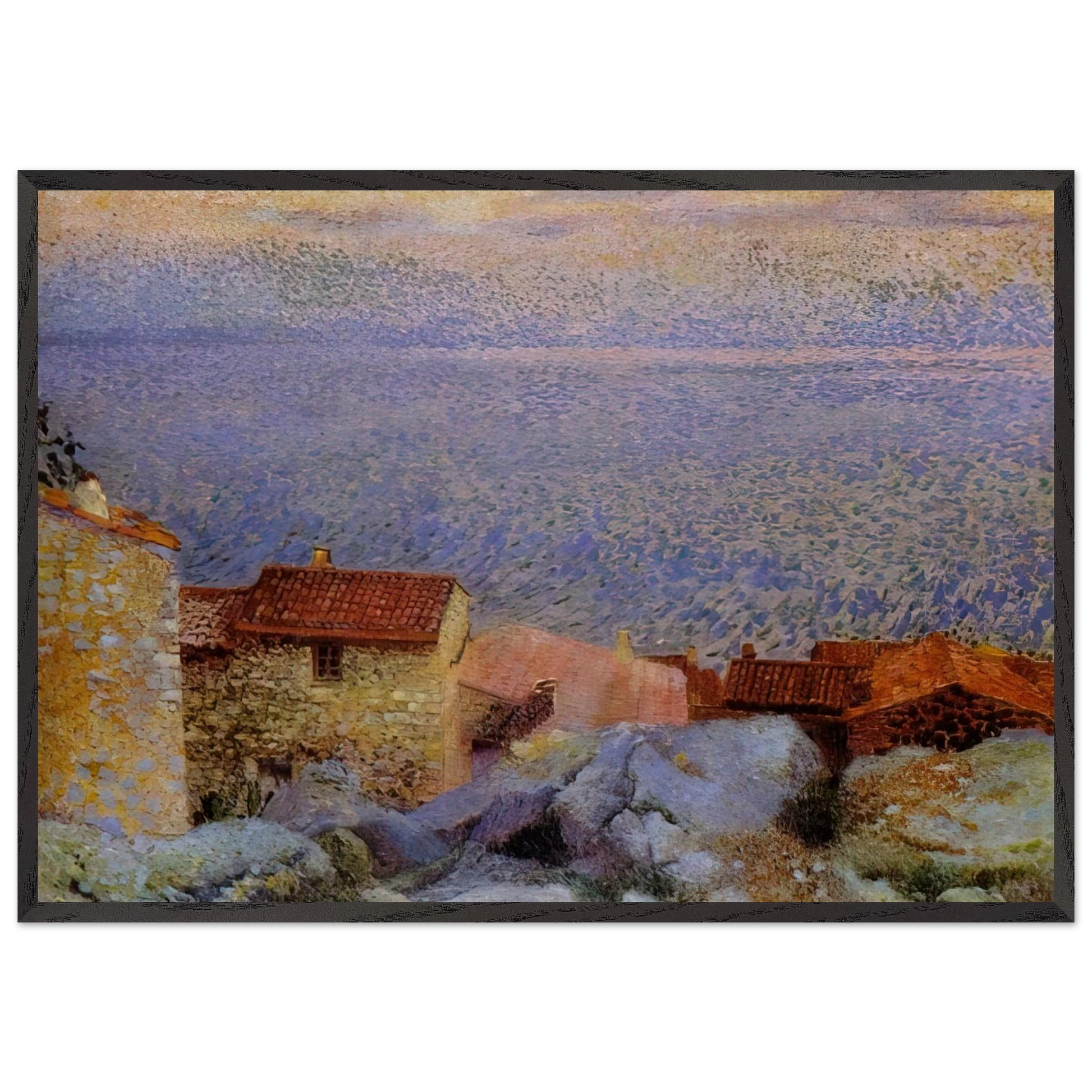 Coastal Landscape - Henri-Edmond Cross Framed Art Print – Black Wooden Frame - Default Title - -Framed Art Print