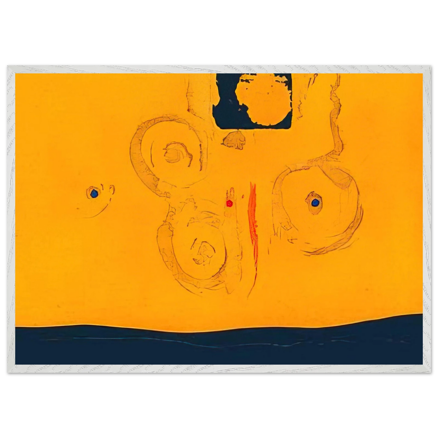 Helen Frankenthaler - Plaza Real - 1988 Wall art - 27x35 cm / 11x14 inches - Premium Wooden Framed Poster With Fine Art Paper - White frame