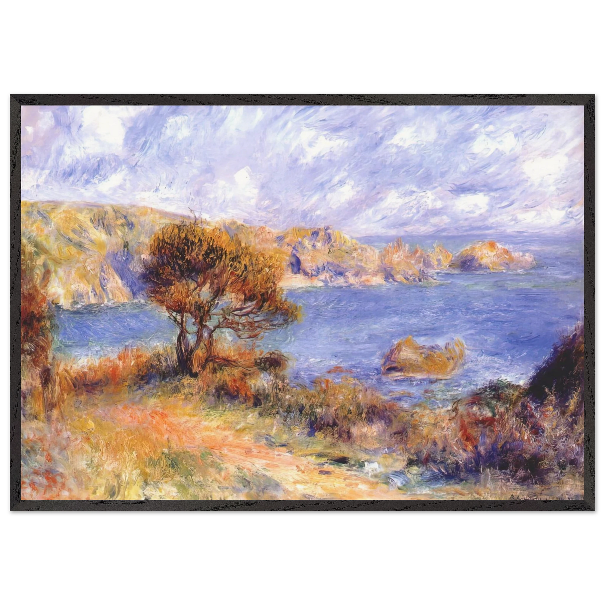 View at guernsey - Pierre-Auguste Renoir Framed Art Print – Black Wooden Frame - Default Title - -Framed Art Print