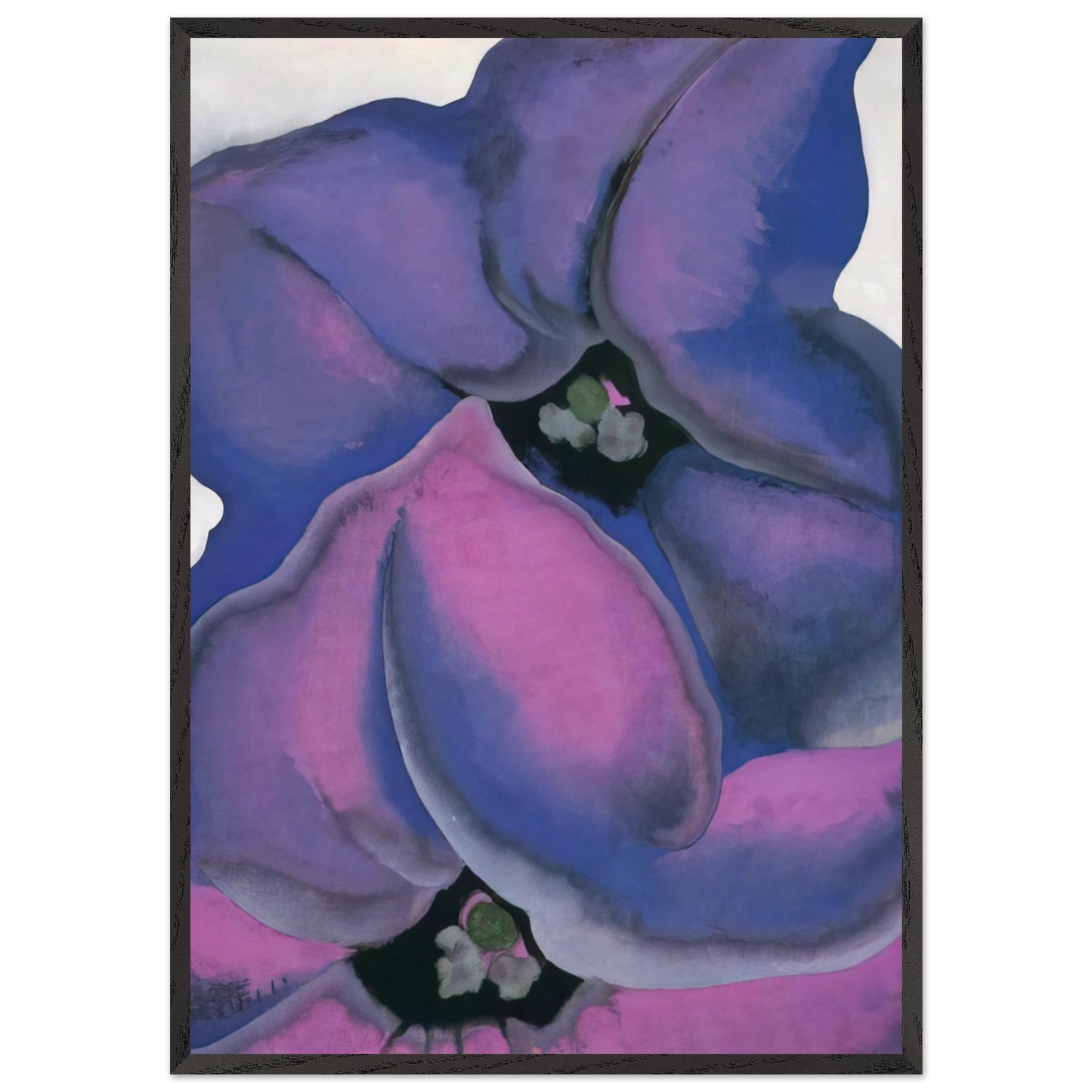 Purple Petunias - Georgia OKeeffe Framed Art Print – Black Wooden Frame - Default Title - -Framed Art Print