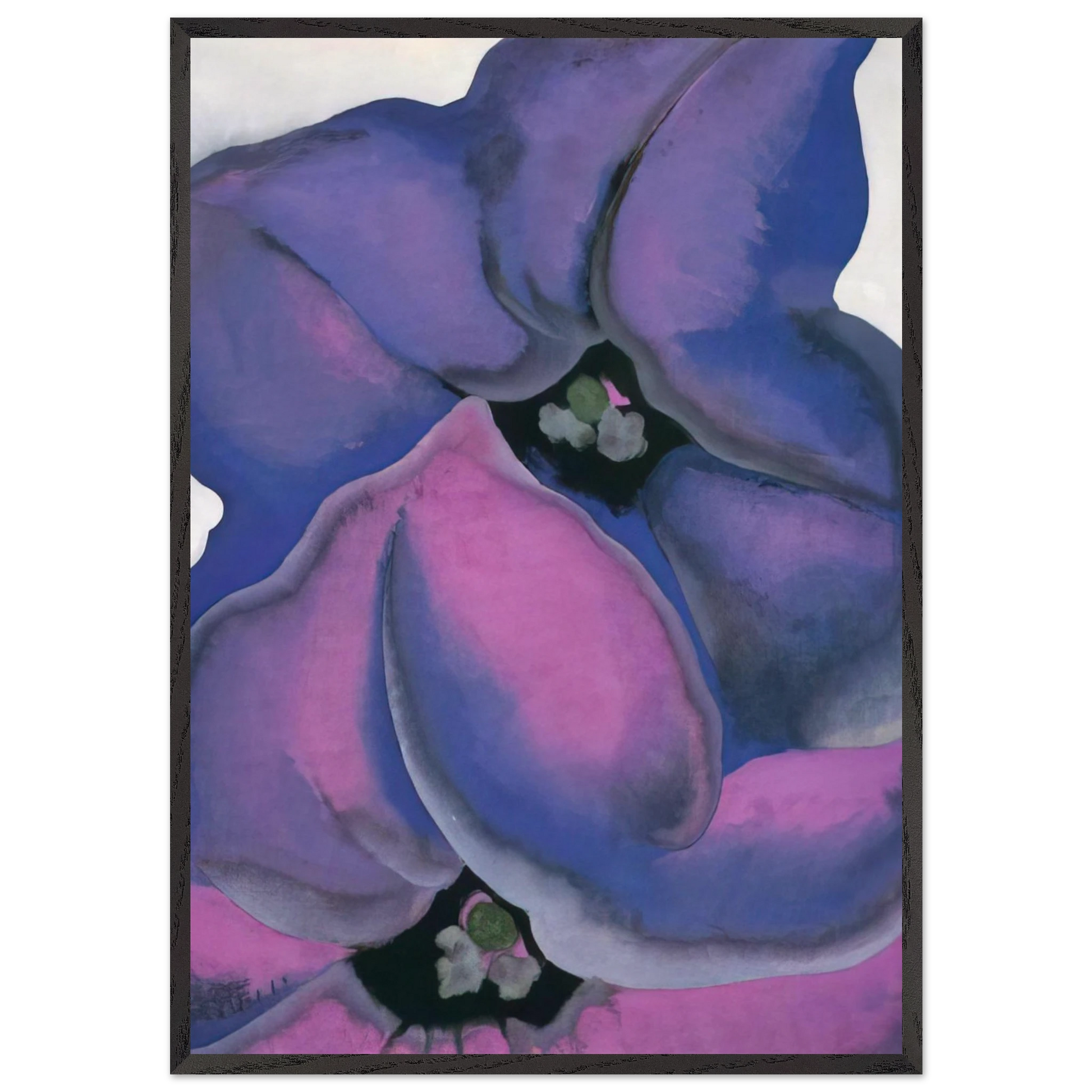 Purple Petunias - Georgia OKeeffe Framed Art Print – Black Wooden Frame - Default Title - -Framed Art Print