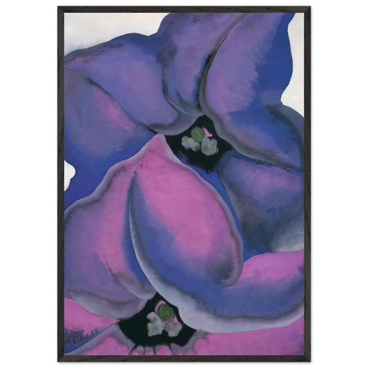 Purple Petunias - Georgia OKeeffe Framed Art Print – Black Wooden Frame - Default Title - -Framed Art Print