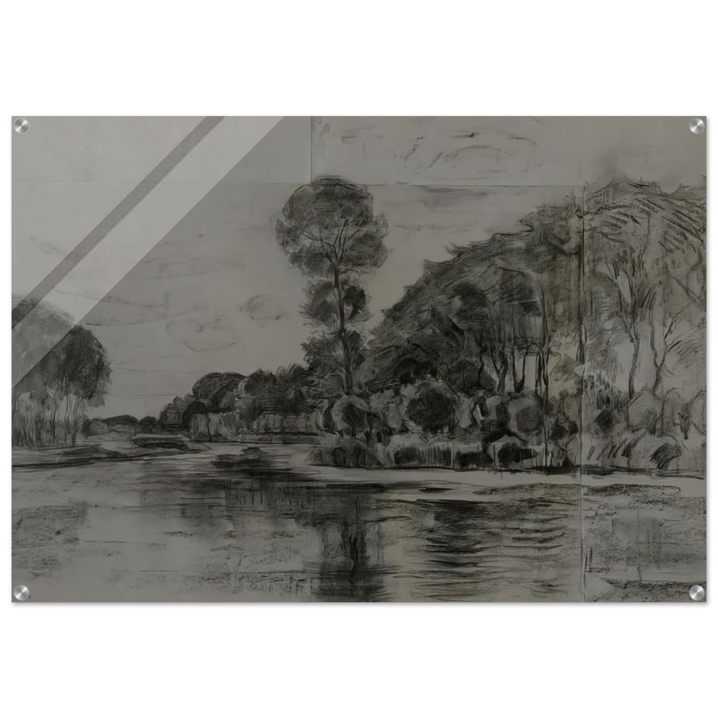 Lonely tree at the Gein - Piet Mondrian Acrylic Print - 70x100 cm / 28x40″ inches | Piet Mondrian Wall Art | Piet Mondrian Prints