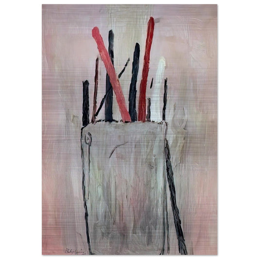 BRUSHES 1969 - Philip Guston Brushed Aluminum Print - 70x100 cm / 28x40 inches | Philip Guston Aluminum Print | Philip Guston Prints