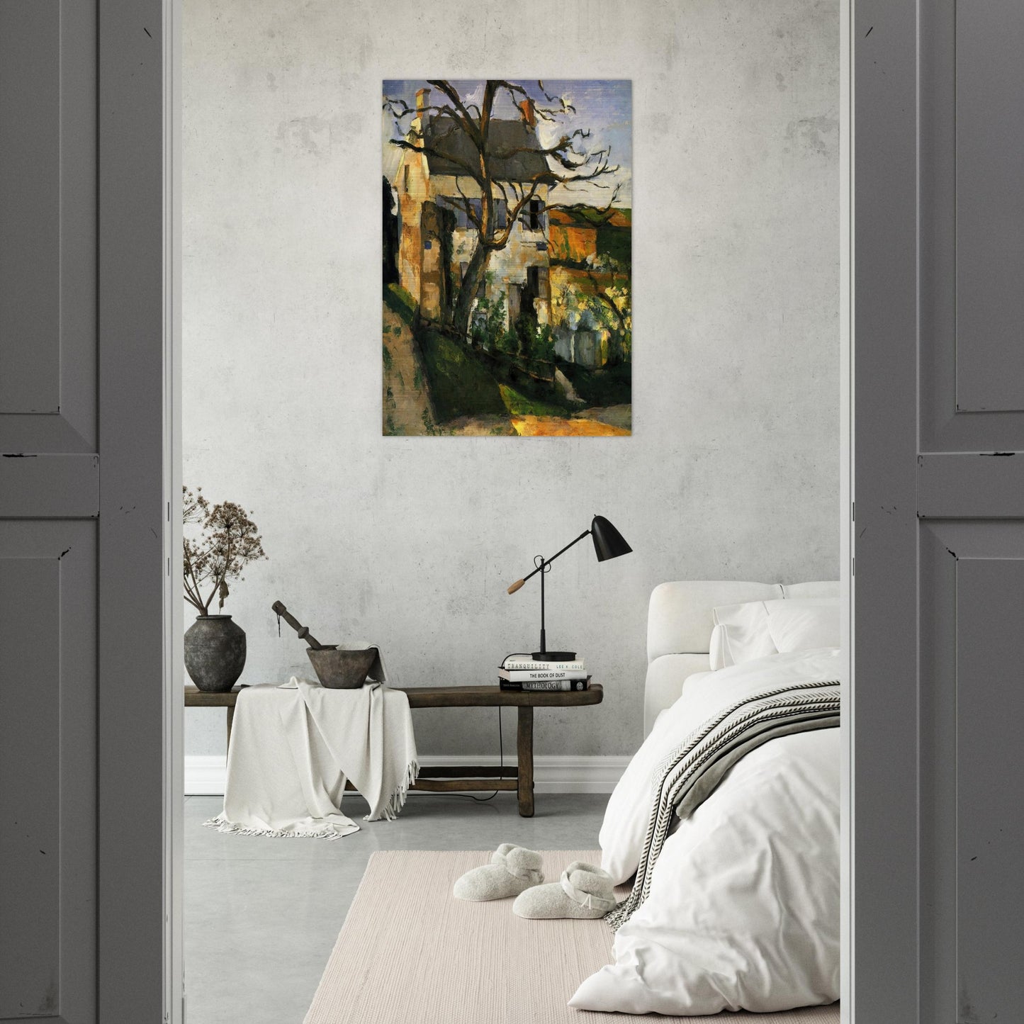 The House and the Tree - Paul Cézanne Brushed Aluminum Print - 70x100 cm / 28x40 inches | Paul Cézanne Aluminum Print | Paul Cézanne Prints
