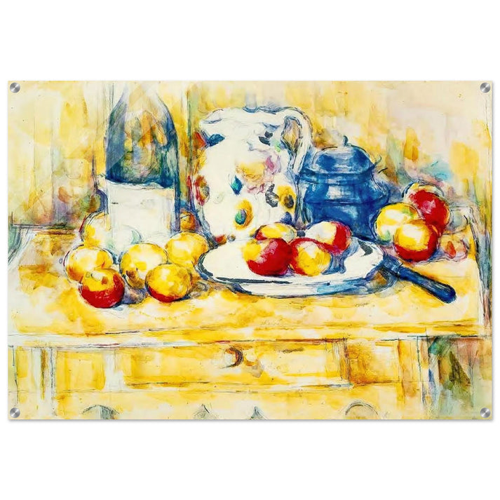 Still Life with Apples, a Bottle and a Milk Pot - Paul Cézanne Acrylic Print - 70x100 cm / 28x40″ inches