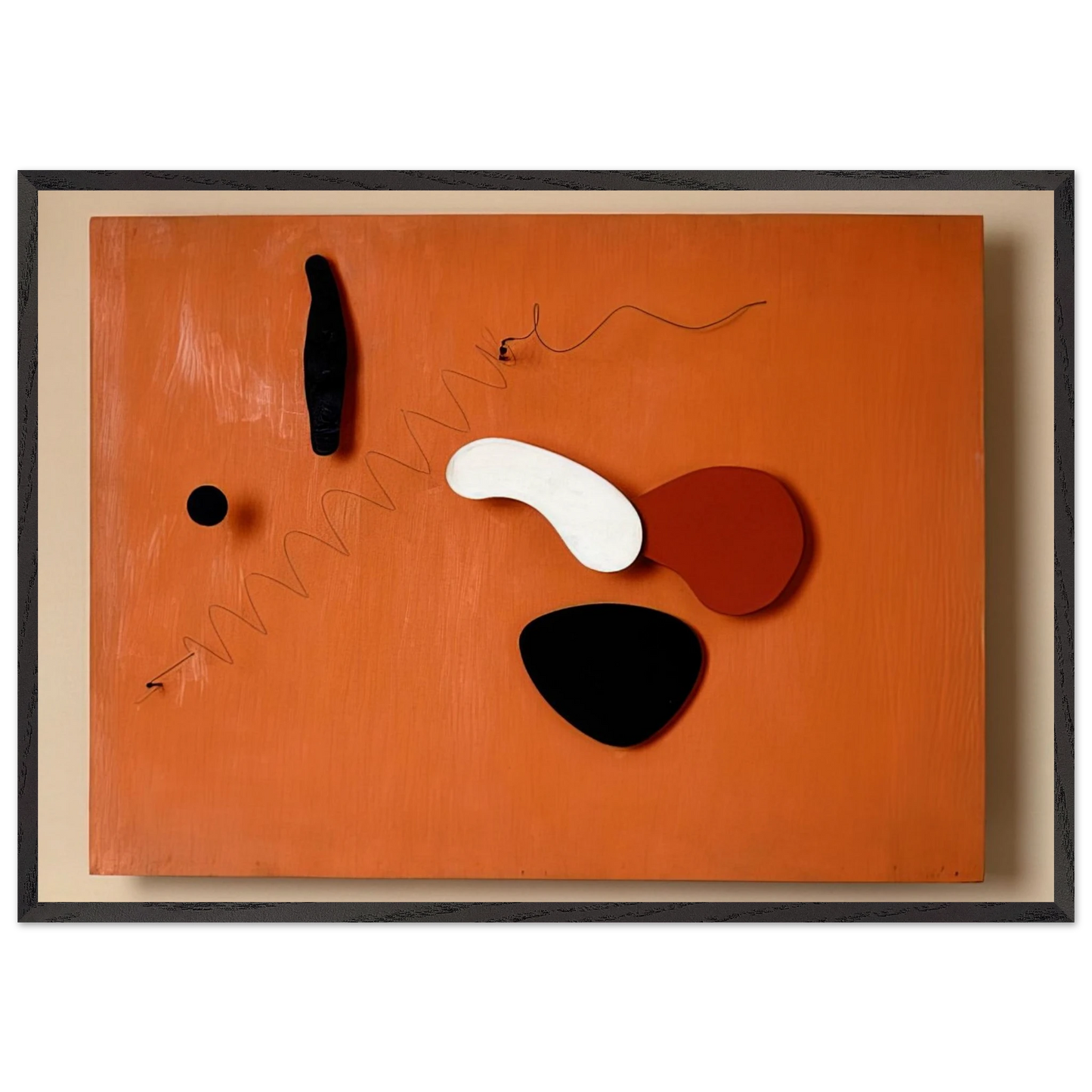 THE ORANGE PANEL 1936 - Alexander Calder Framed Art Print – Black Wooden Frame - Default Title - -Framed Art Print