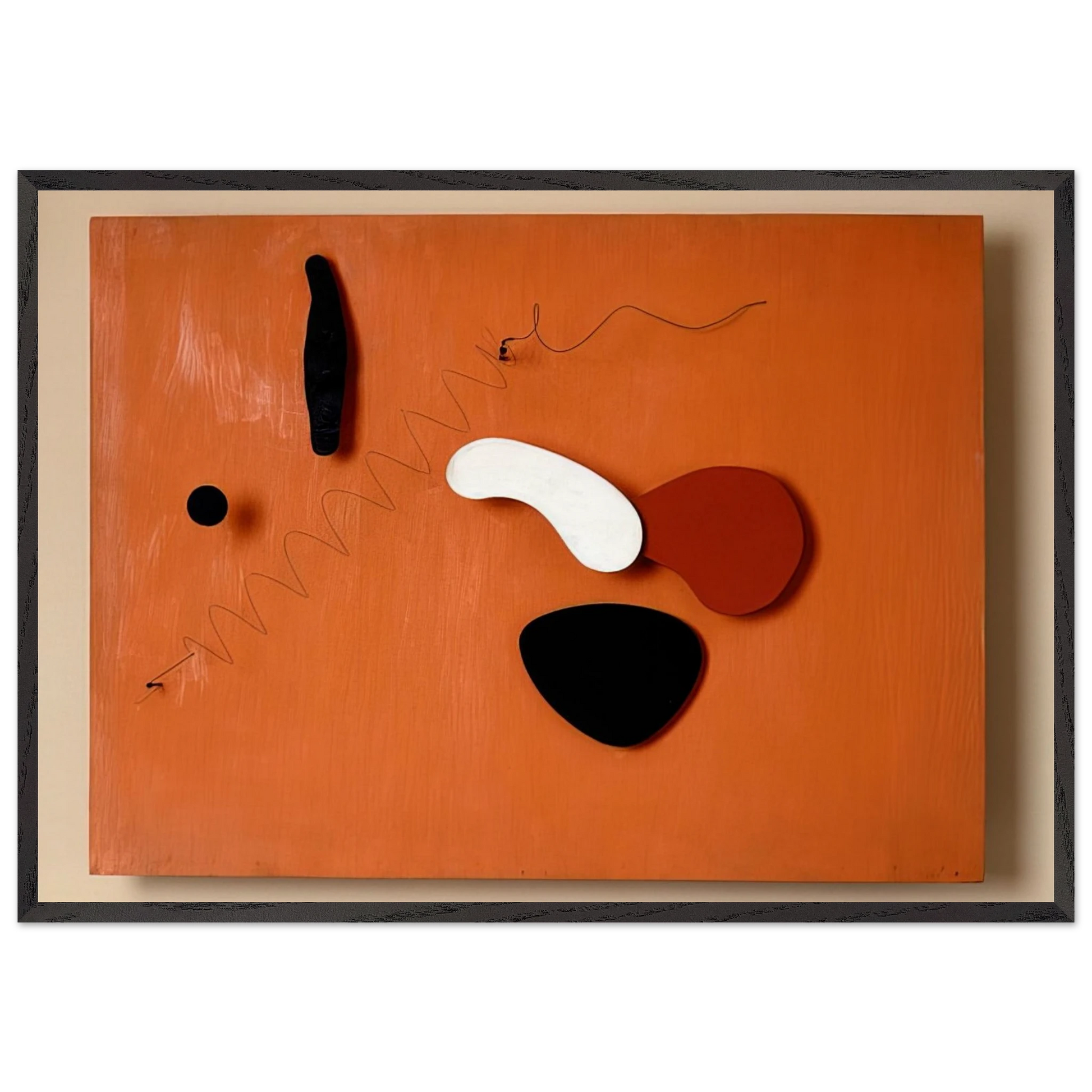 THE ORANGE PANEL 1936 - Alexander Calder Framed Art Print – Black Wooden Frame - Default Title - -Framed Art Print