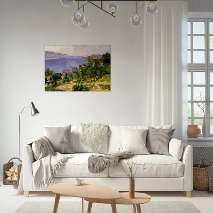 The Bay of L'Estaque from the East - Paul Cézanne Brushed Aluminum Print - 70x100 cm / 28x40 inches | Paul Cézanne Aluminum Print | Paul Cézanne Prints