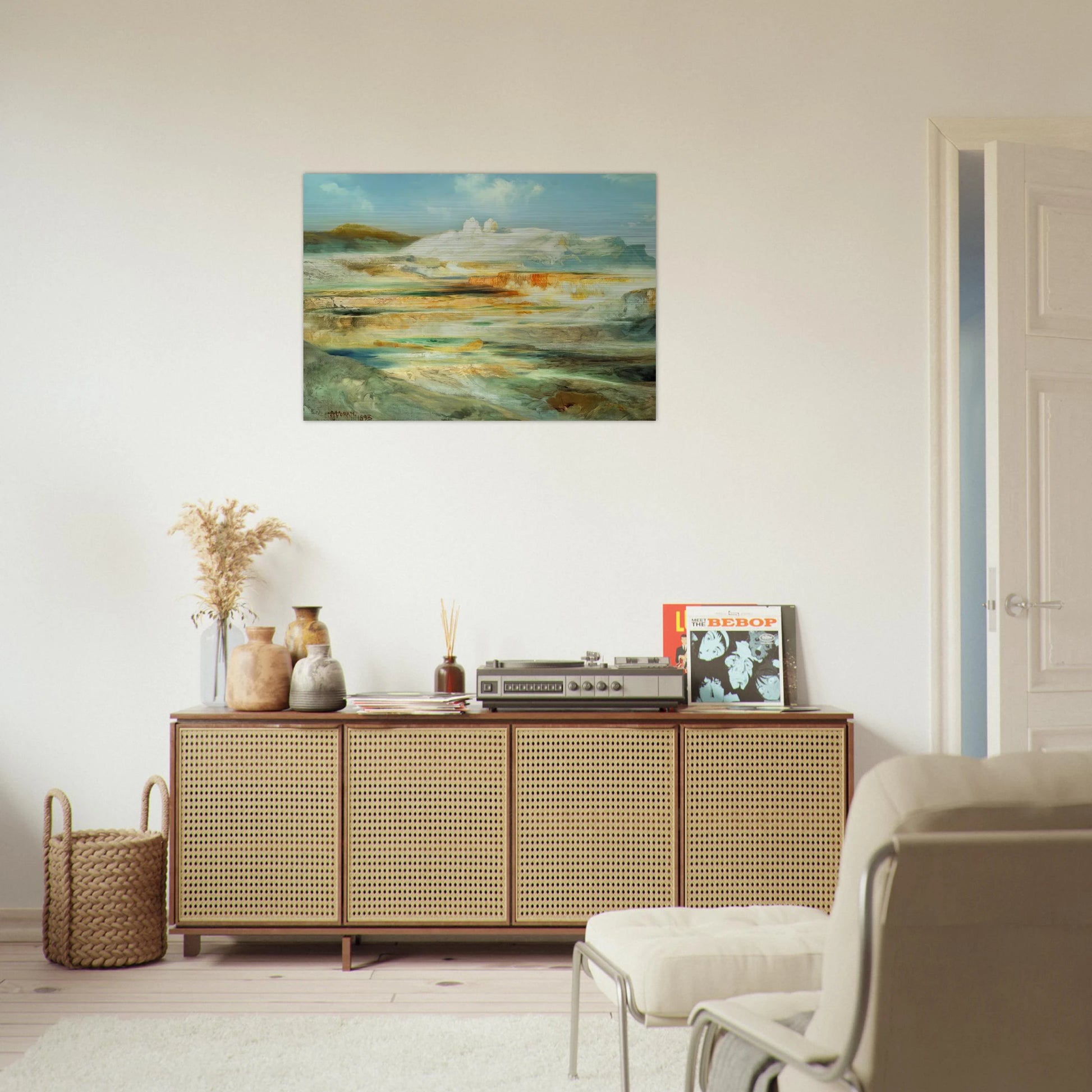 Jupiter Terrace Yellowstone - Thomas Moran Brushed Aluminum Print - 70x100 cm / 28x40 inches | Thomas Moran Aluminum Print | Thomas Moran Prints