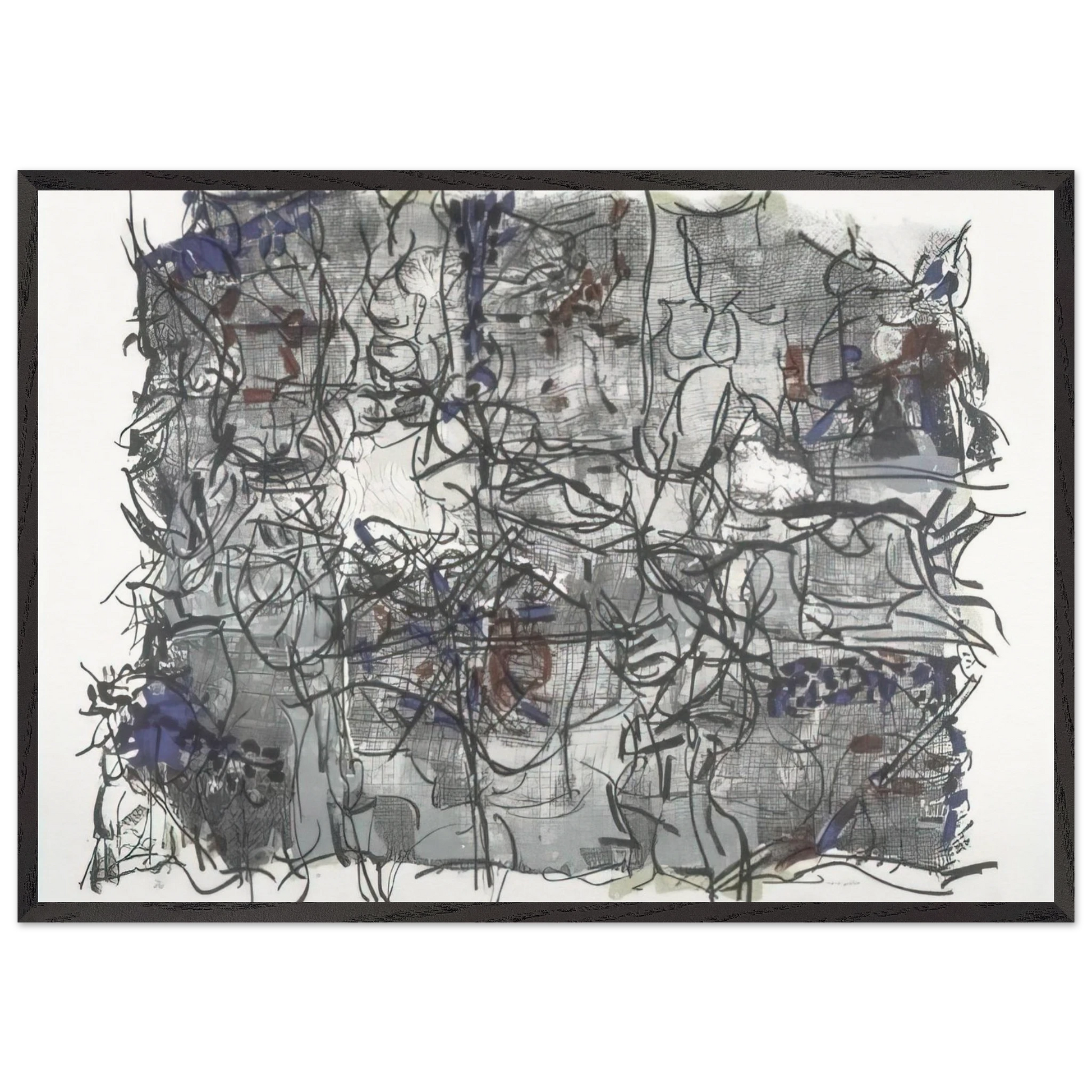 Jute IV - Jean-Paul Riopelle Framed Art Print – Black Wooden Frame - Default Title - -Framed Art Print