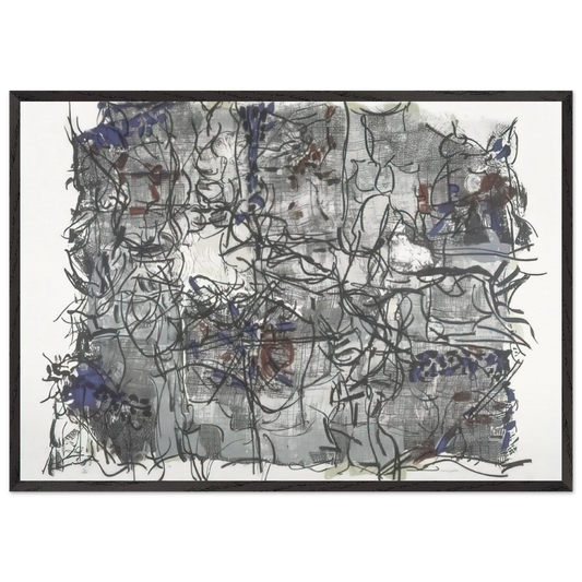 Jute IV - Jean-Paul Riopelle Framed Art Print – Black Wooden Frame - Default Title - -Framed Art Print