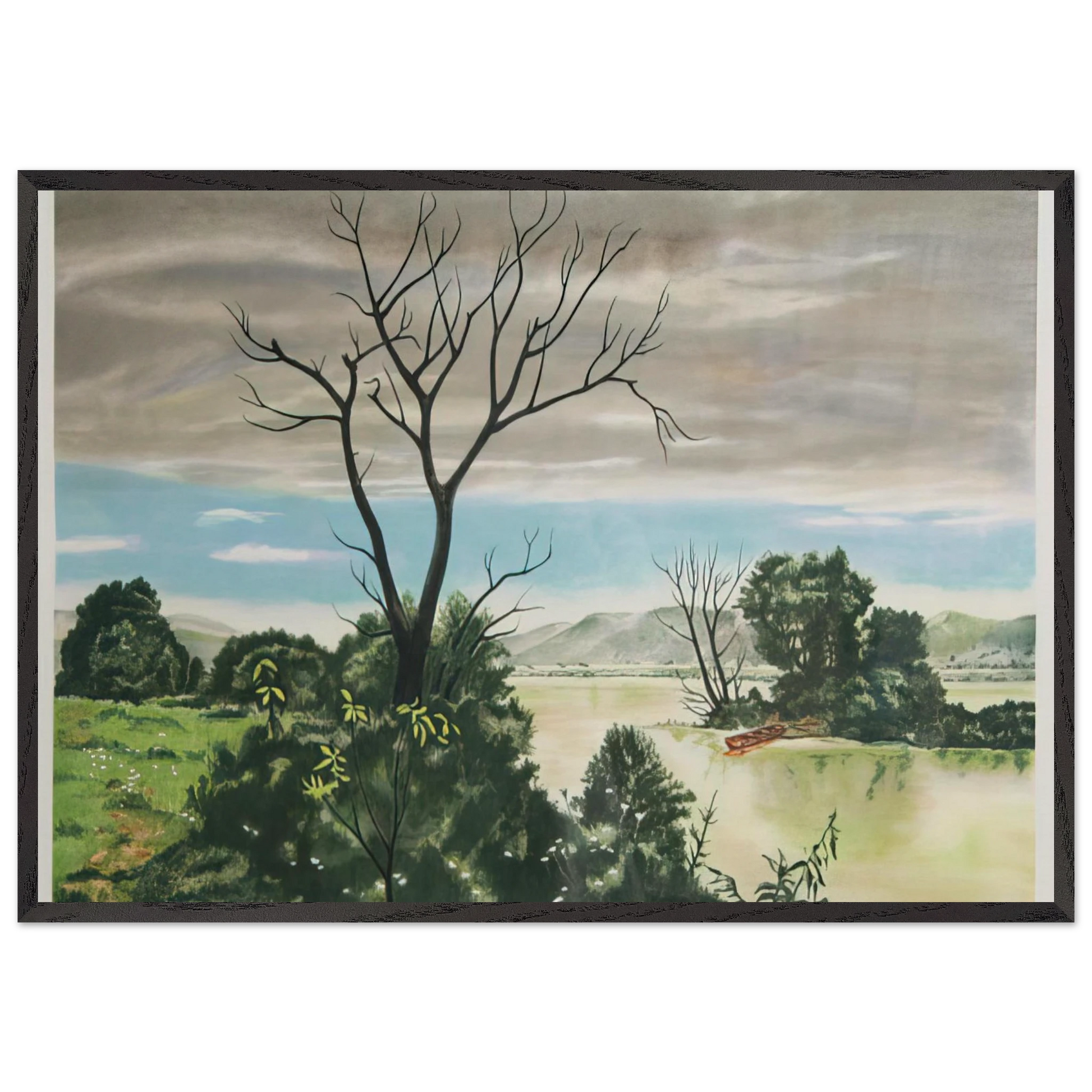 Untitled - Early Spring Landscape - 1979 - Clarence Holbrook Carter Framed Art Print – Black Wooden Frame - Default Title - -Framed Art Print