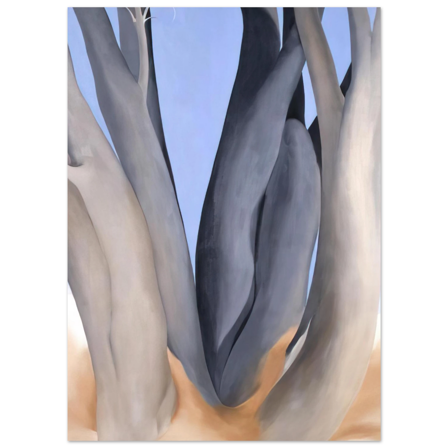 Georgia O'Keeffe - Dark Tree Trunks Fine Art Poster - 40x60 cm / 16x24 inches