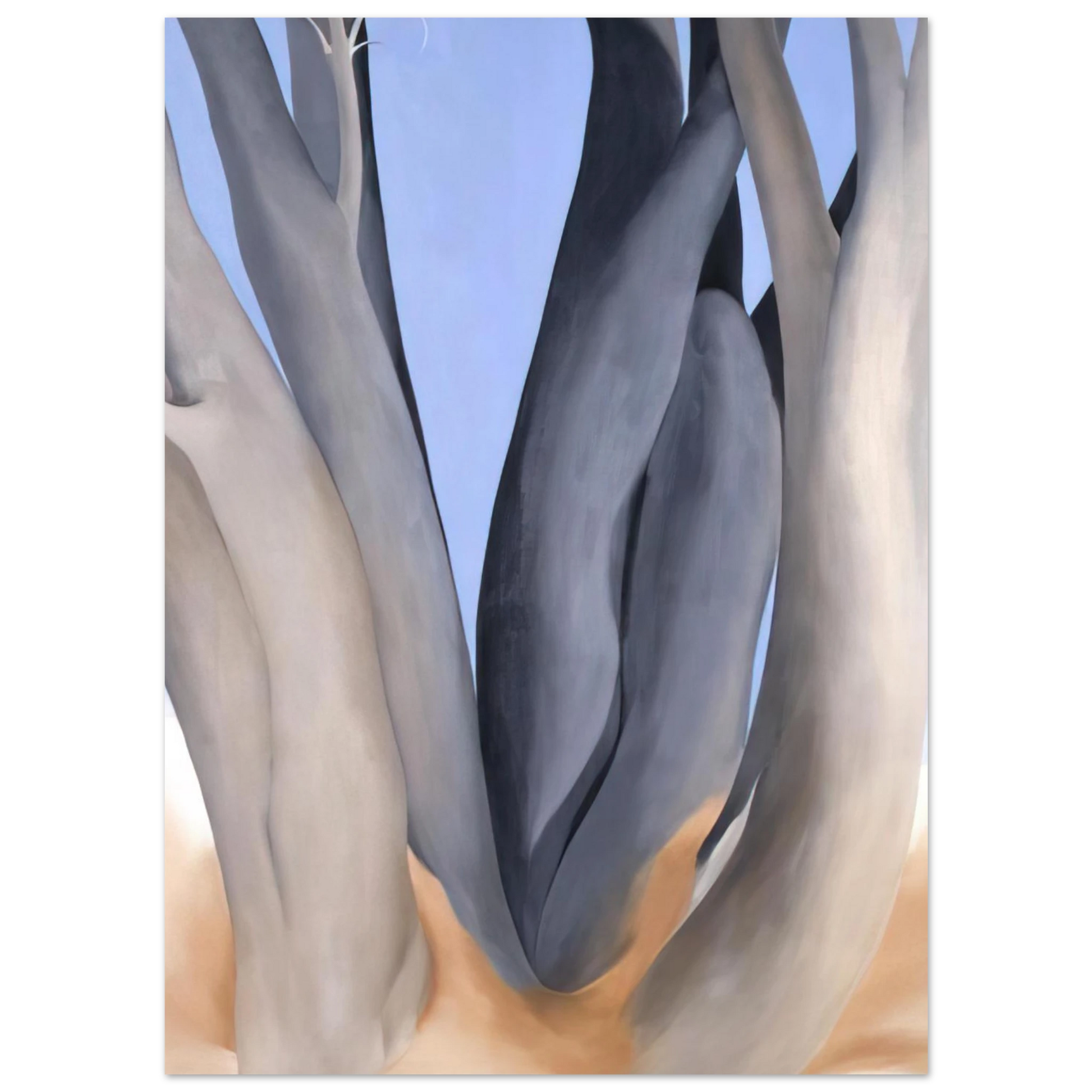 Georgia O'Keeffe - Dark Tree Trunks Fine Art Poster - 40x60 cm / 16x24 inches