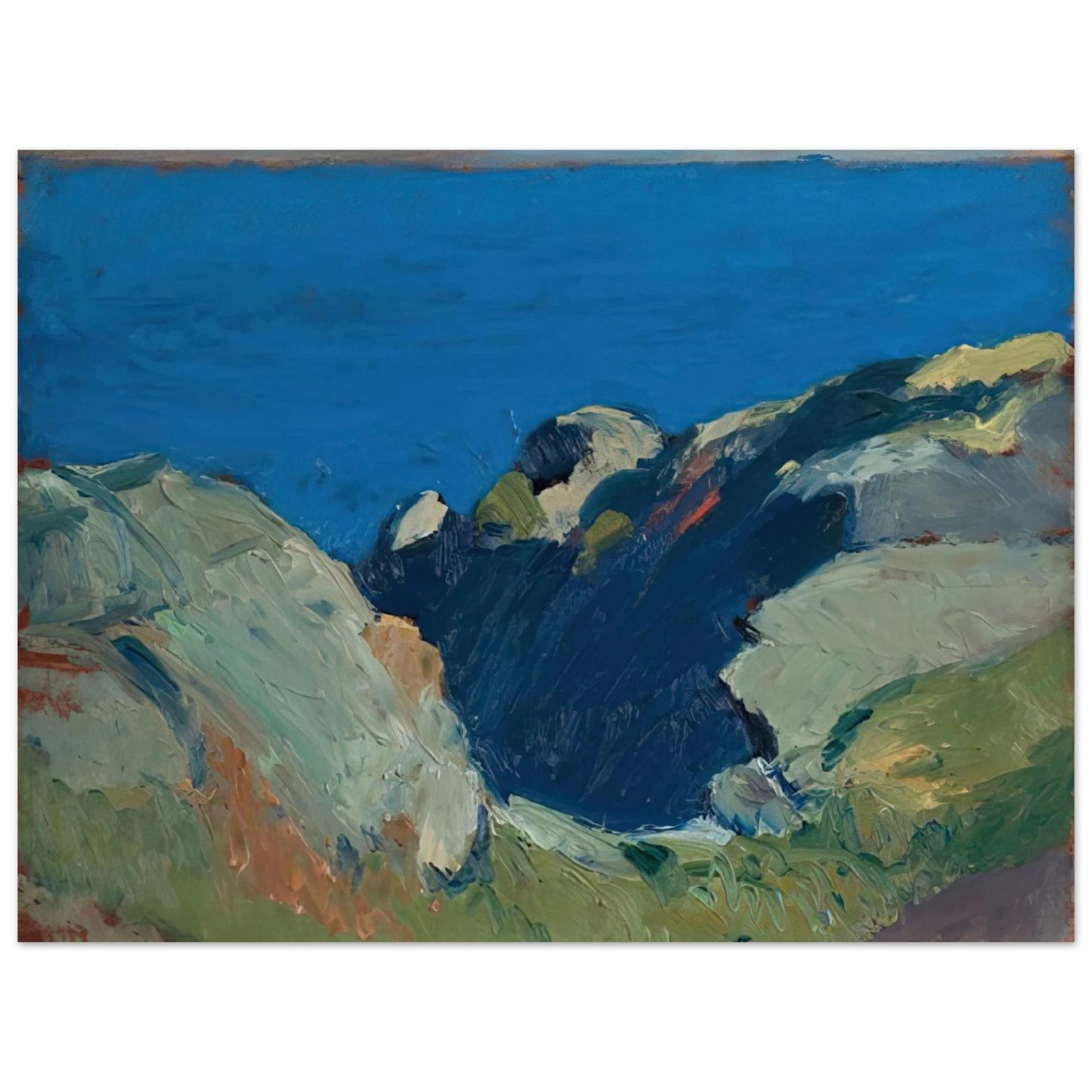 Edward Hopper - Rocks and Sea Fine Art Poster - 13x18 cm / 5x7 inches
