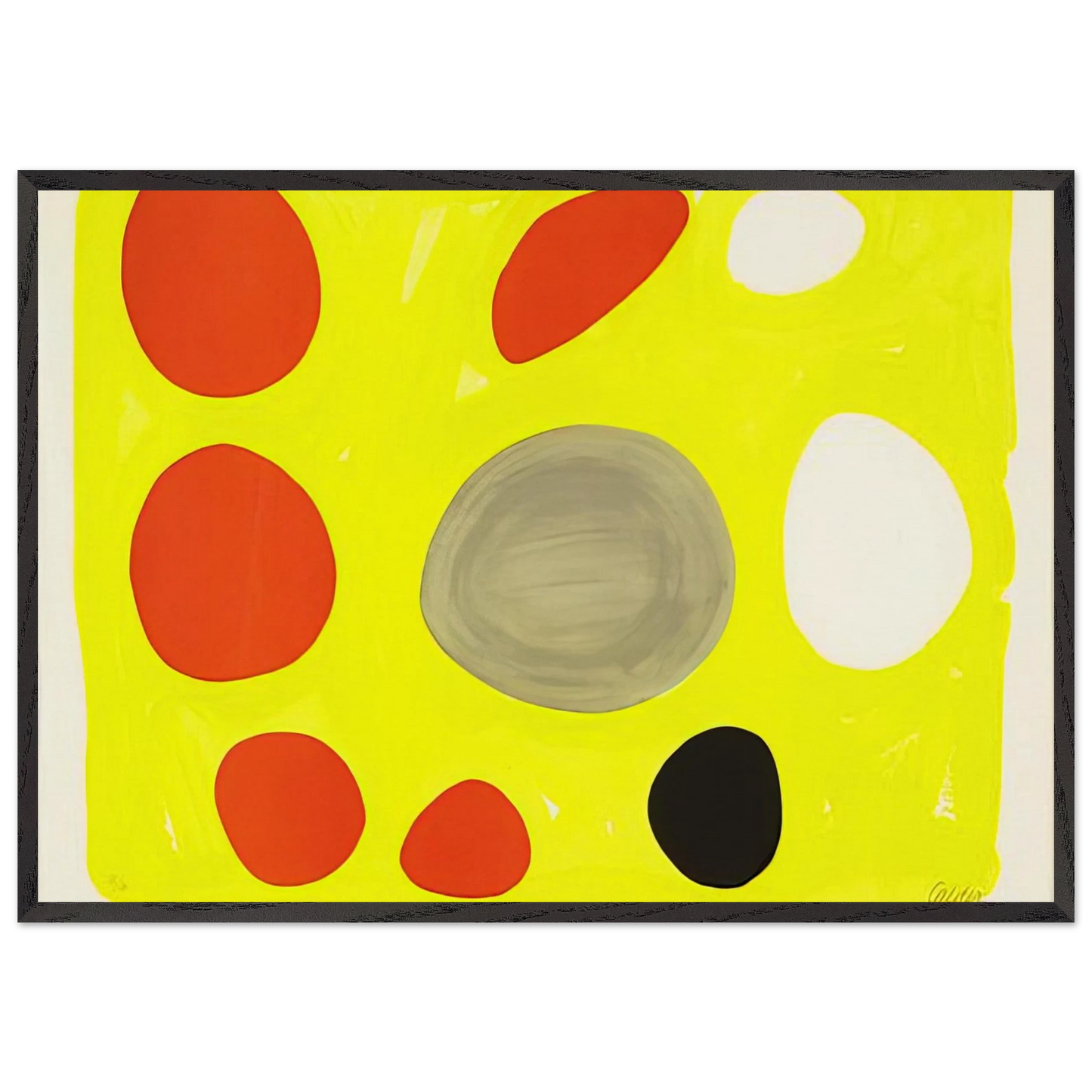 GREY OVAL 1975 - Alexander Calder Framed Art Print – Black Wooden Frame - Default Title - -Framed Art Print