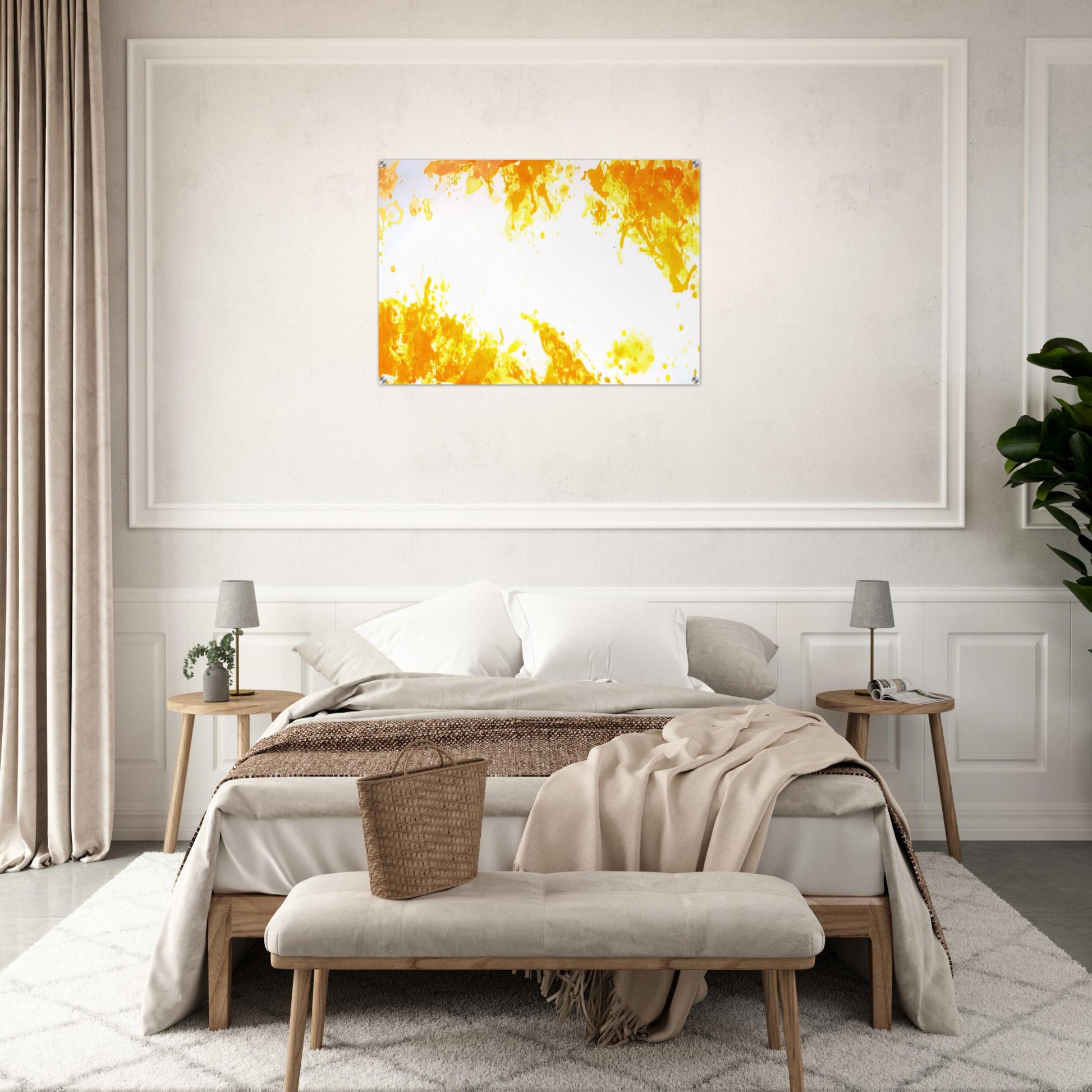 Spleen  Yellow  - Sam Francis Acrylic Print - 70x100 cm / 28x40″ inches | Sam Francis Wall Art | Sam Francis Prints