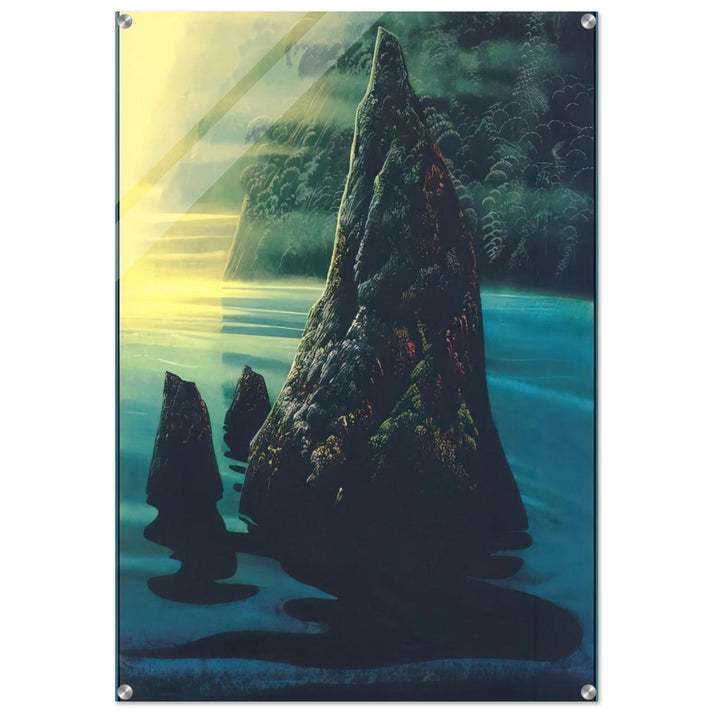 The Rock - Eyvind Earle Acrylic Print - 70x100 cm / 28x40″ inches | Eyvind Earle Wall Art | Eyvind Earle Prints