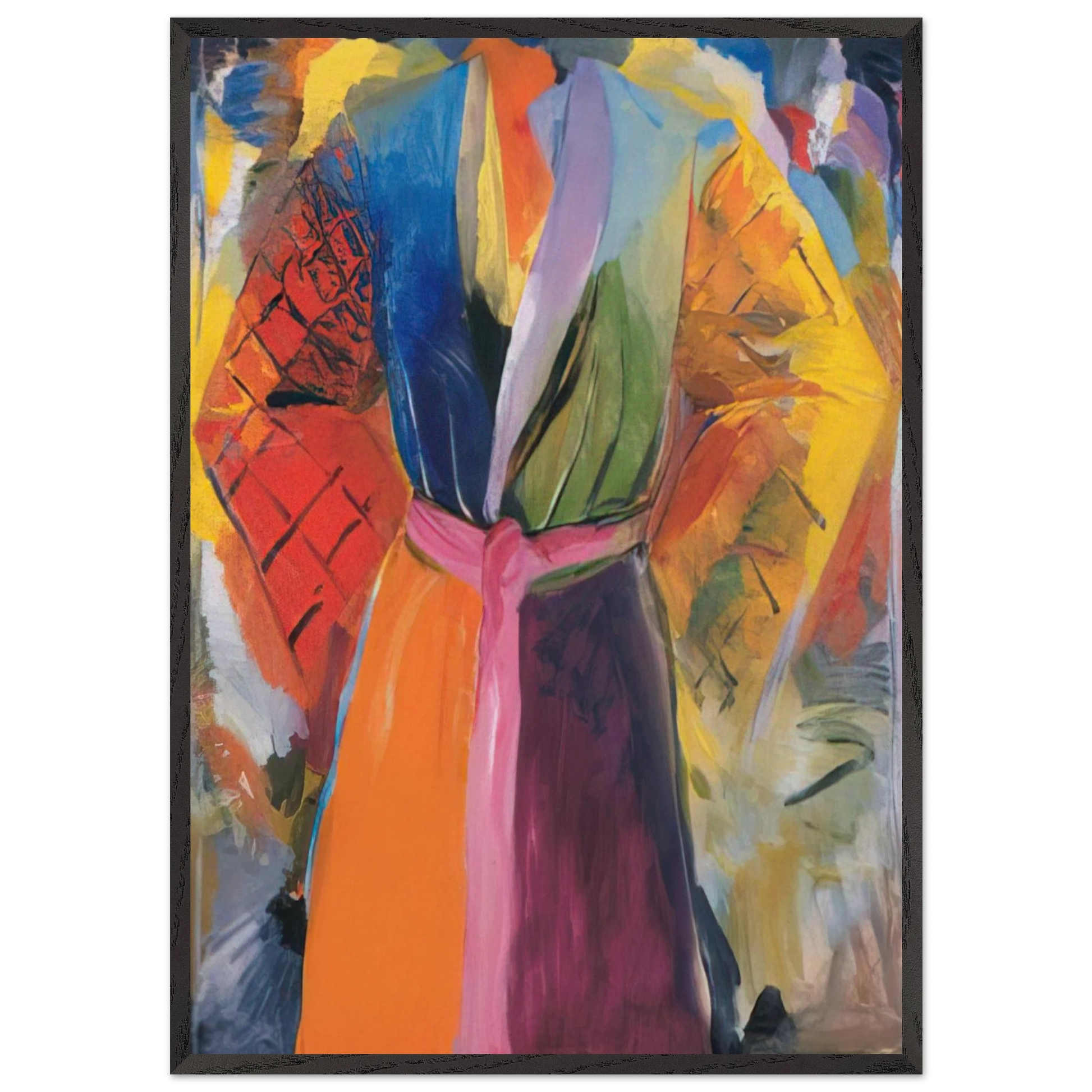 THE ROBE FOLLOWING HER 4 1985 - Jim Dine Framed Art Print – Black Wooden Frame - Default Title - -Framed Art Print